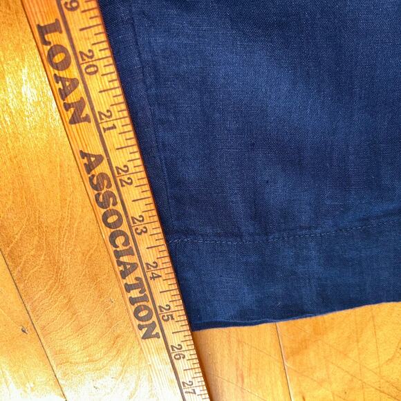 Sigrid Olsen Pants Womens Small Navy Blue Linen Taper Leg Coastal - Picture 9 of 9
